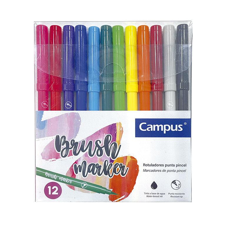 ROTULADOR CAMPUS BRUSH 12 COL