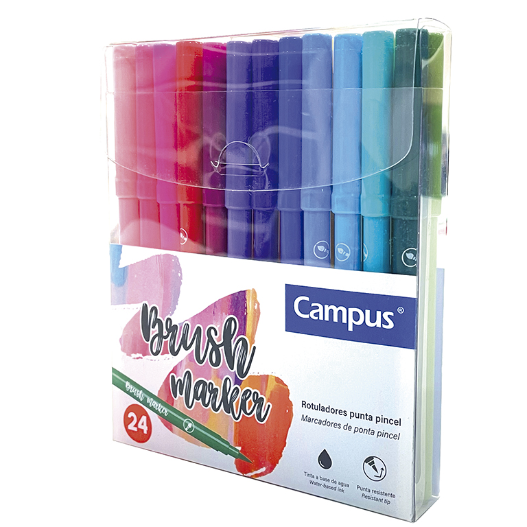 ROTULADOR CAMPUS BRUSH 24 COL