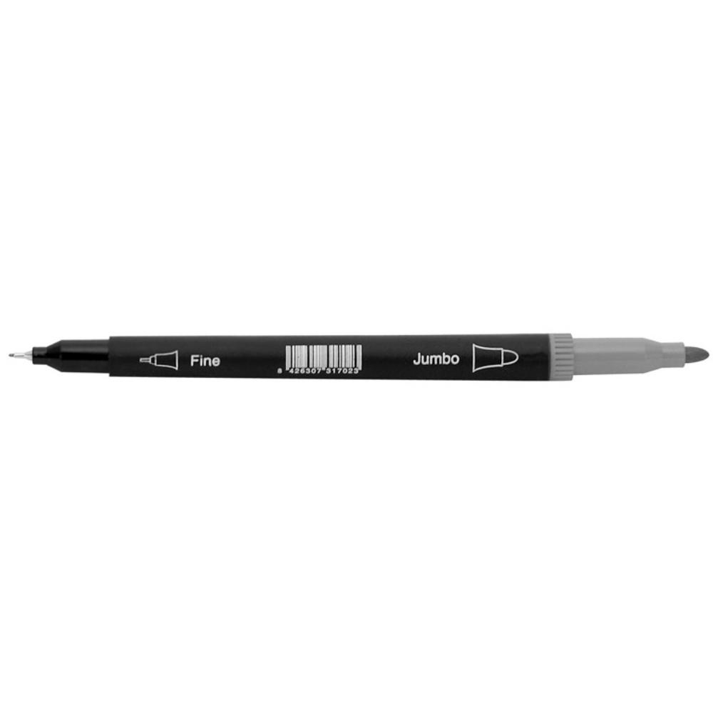 ROTULADOR DOBLE PUNTA GRIS