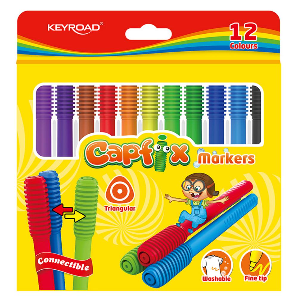 ROTULADOR KEYROAD CAPFIX 12COL