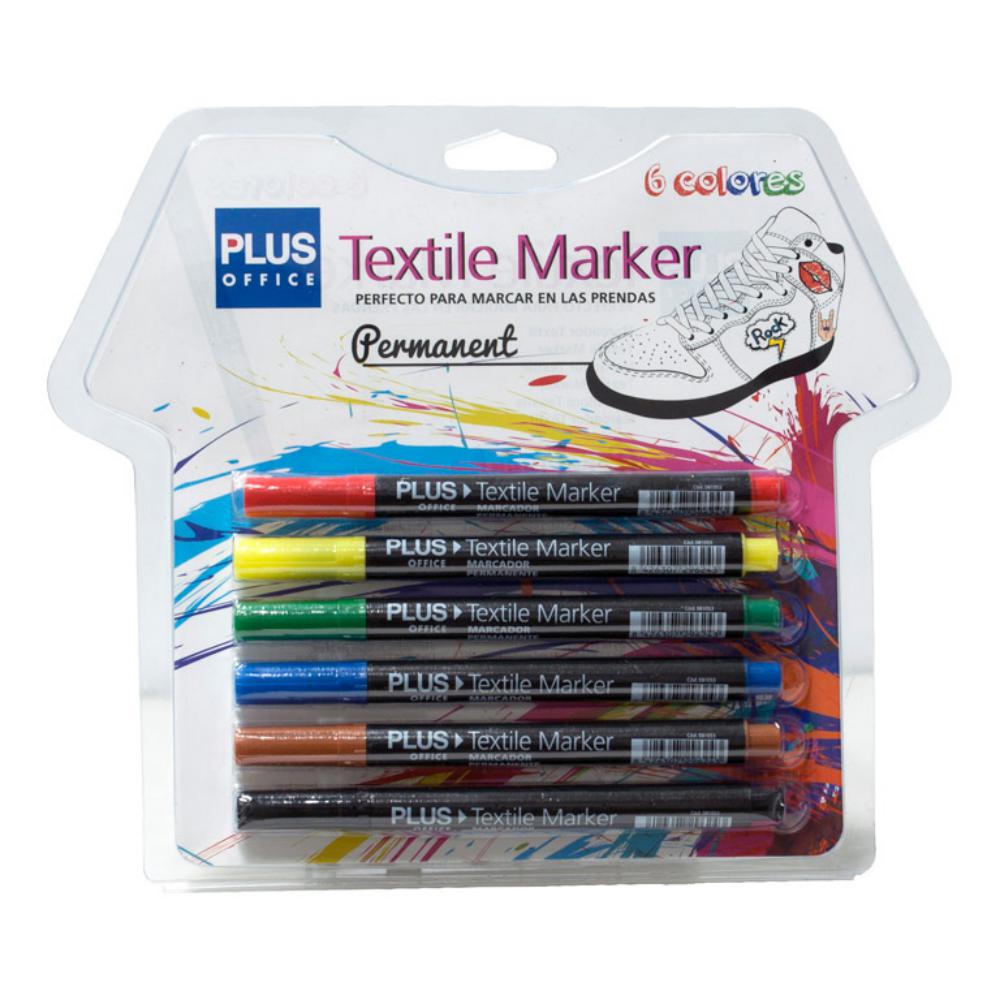 ROTULADOR PLUS TEXTIL 6 COLORES