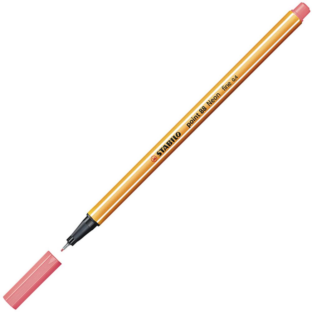 ROTULADOR PUNTA FIBRA STABILO POINT-88 ROJO NEON