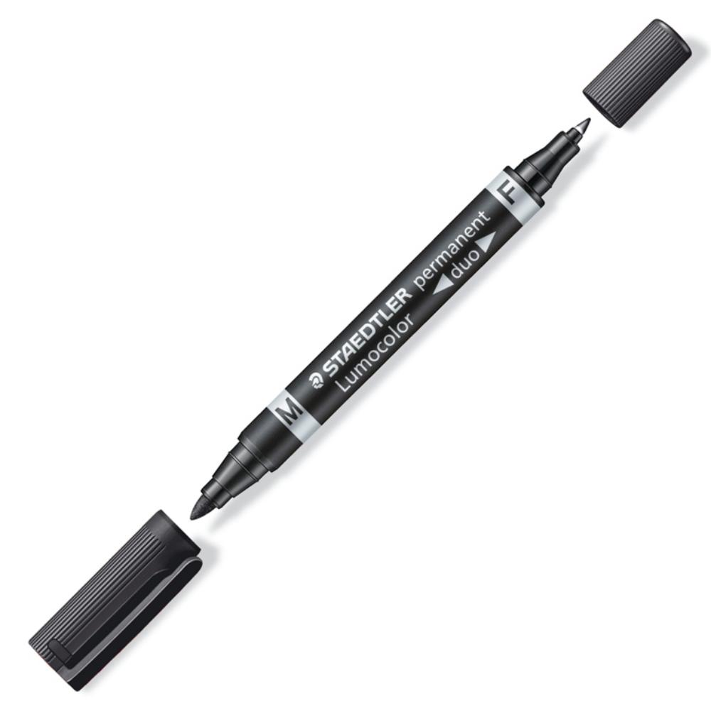 ROTULADOR PERMANENTE STAEDTLER LUMOCOLOR DOBLE PUNTA NEGRO