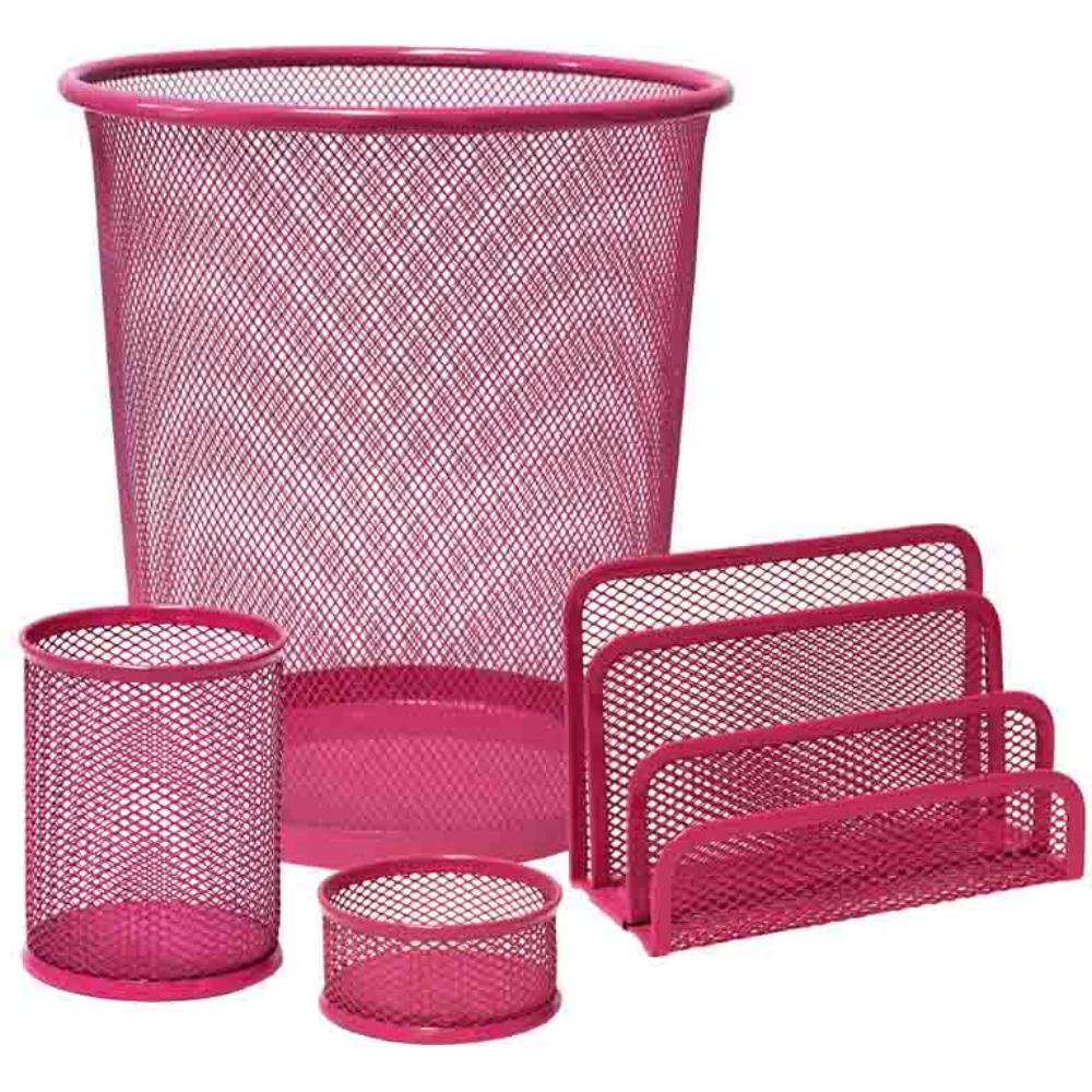 SET ESCRITORIO REJILLA 4U ROSA