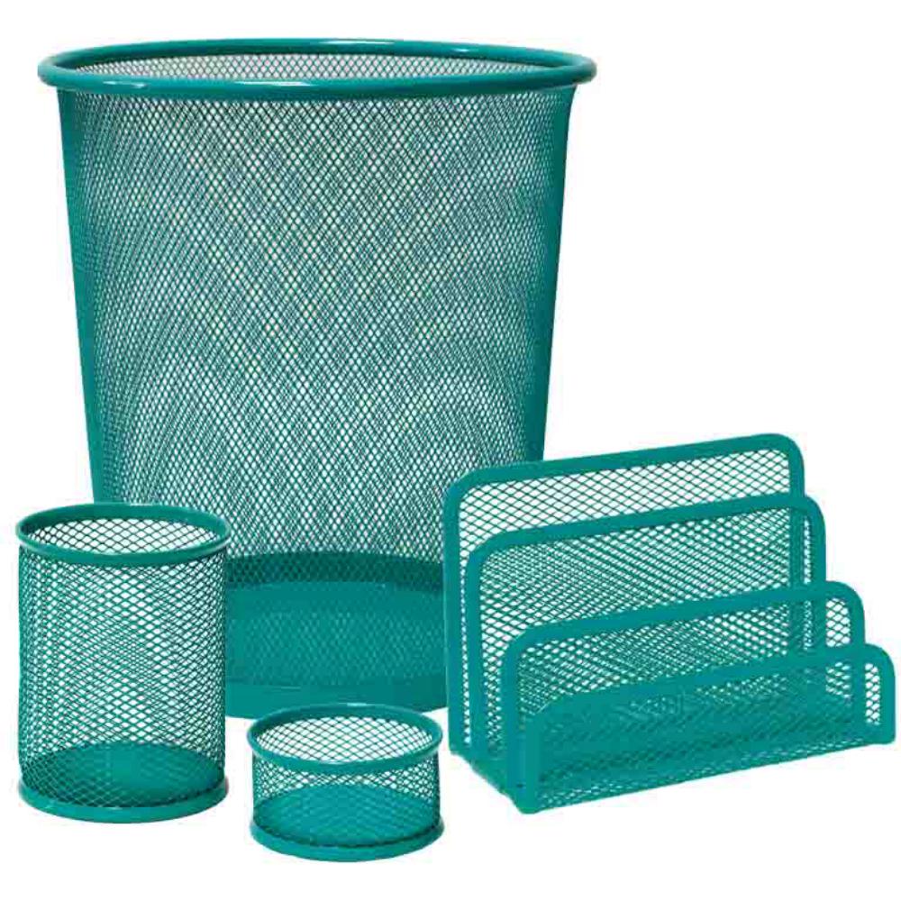 SET ESCRITORIO REJILLA 4U TURQUESA