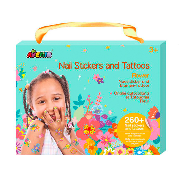 SET PEGATINAS UÑAS Y TATUAJES AVENIR FLORES