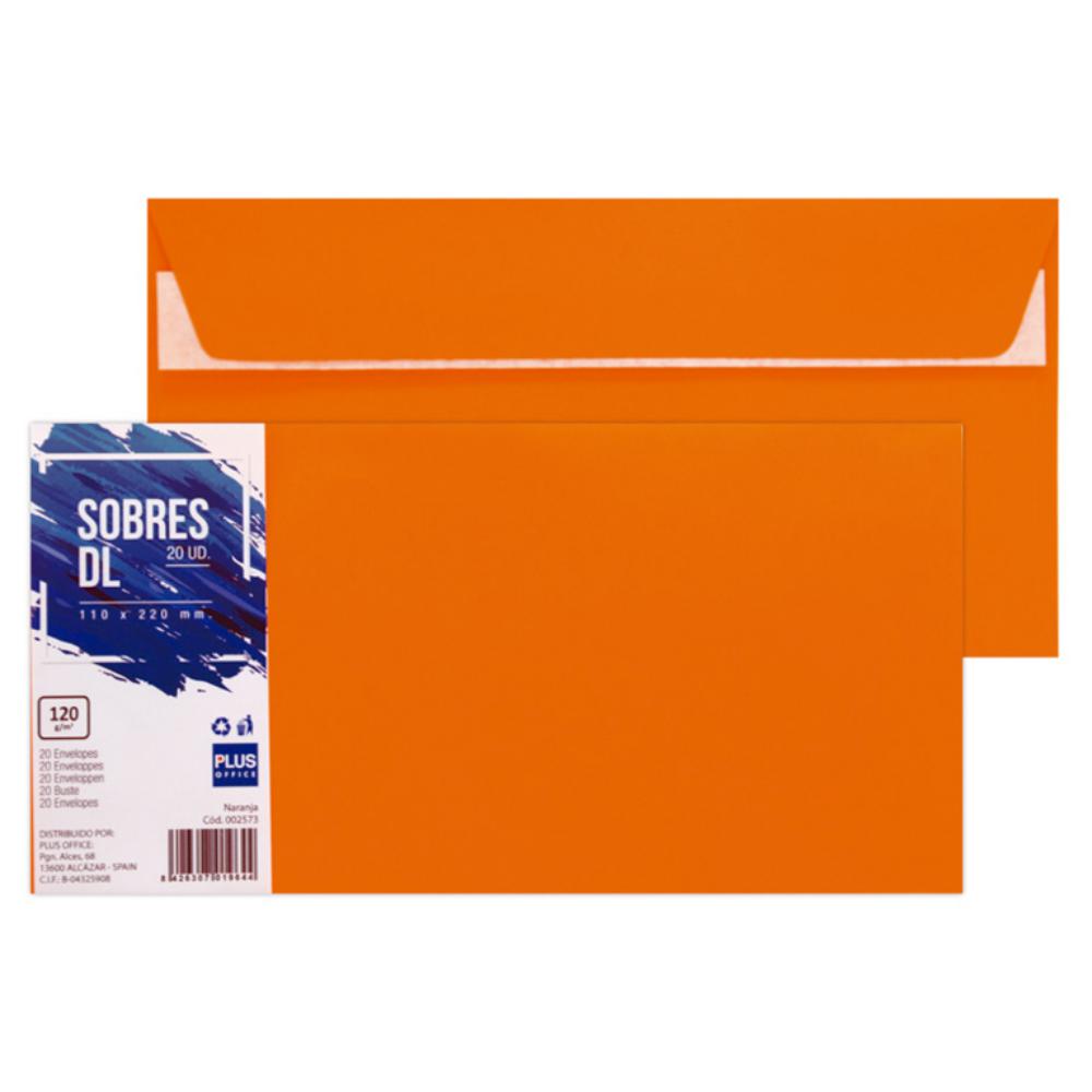 SOBRE PLUS 110x220 NARANJA 20ud