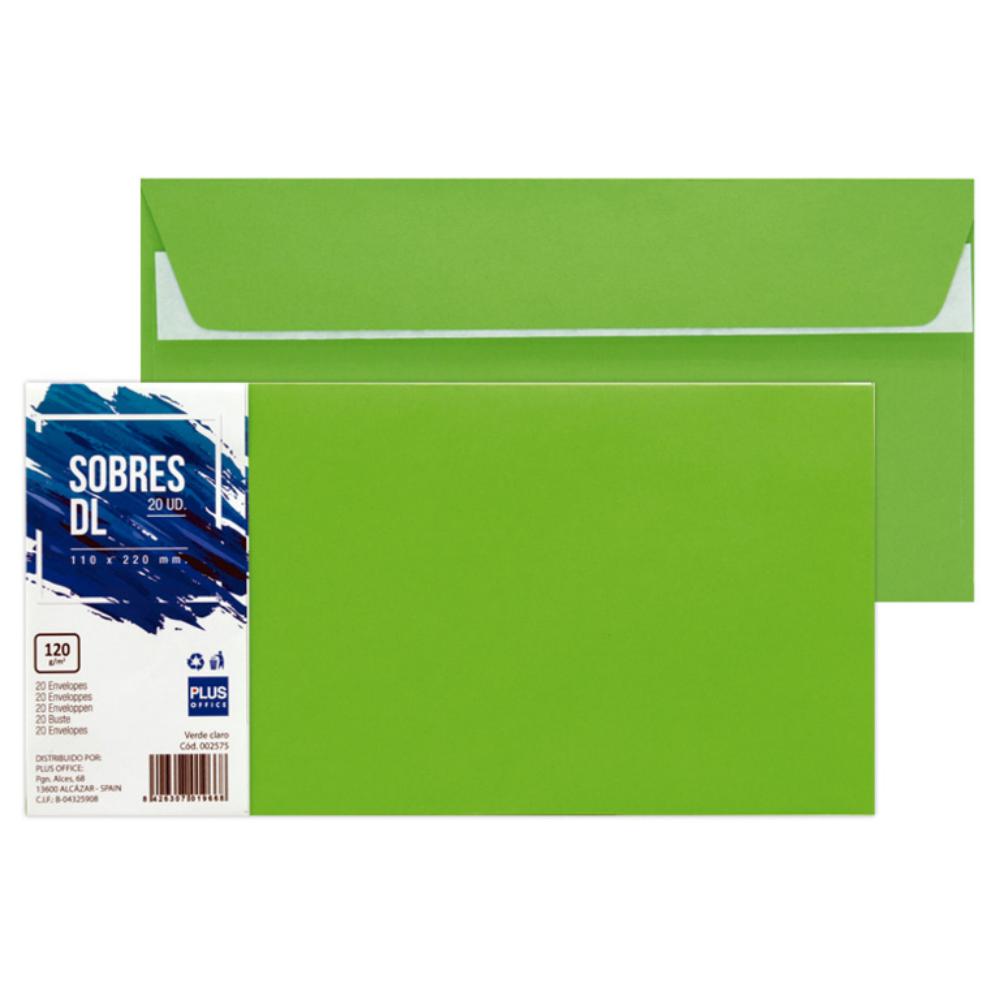 SOBRE PLUS 110x220 VERDE CLARO 20ud