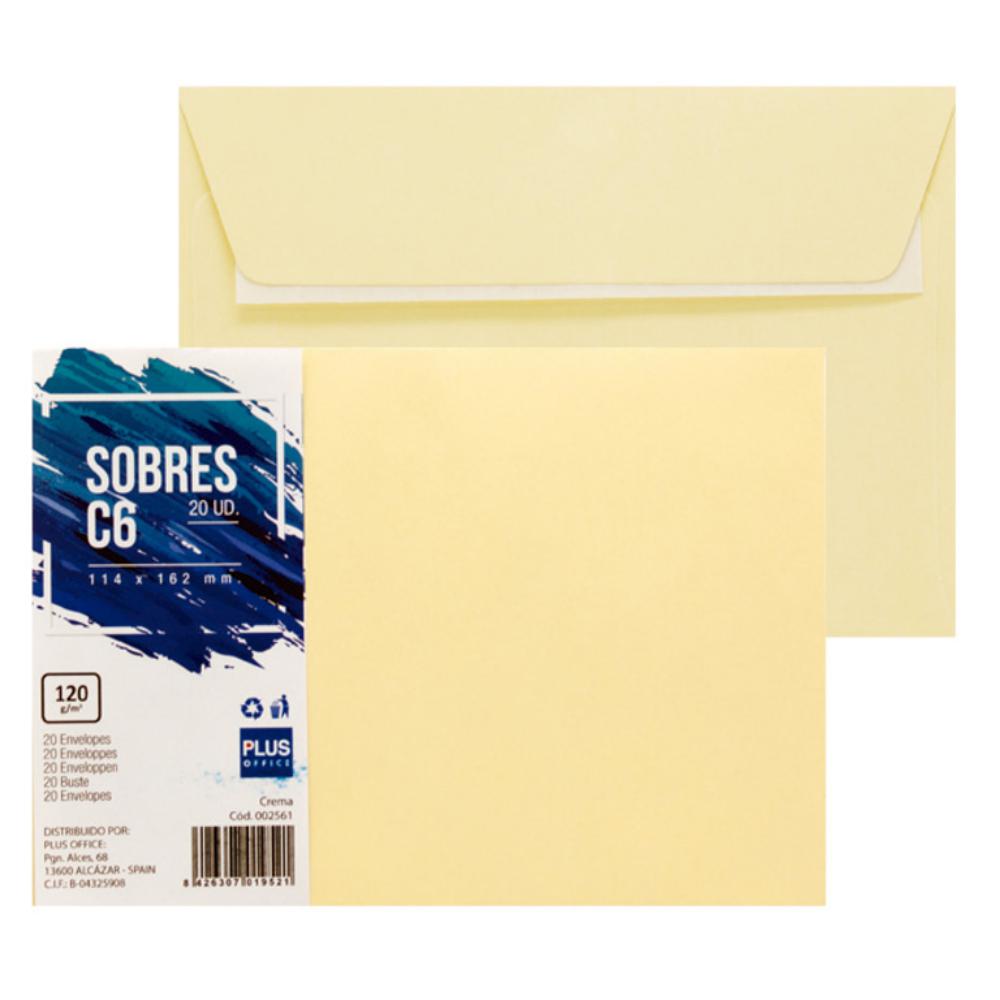SOBRE PLUS 114*162 CREMA 20ud