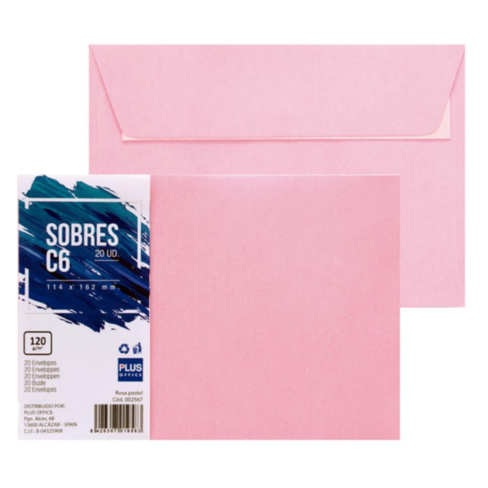 SOBRE PLUS 114*162 ROSA PASTEL 20ud
