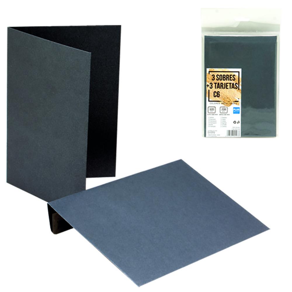SOBRE+TARJETA P/3 114*162 GRIS
