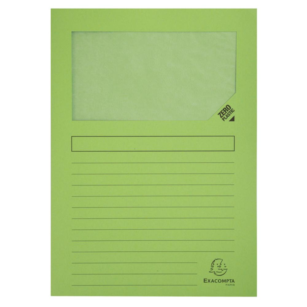 SUBCARPETA VENTANA A4 EXACOMPTA 120G VERDE 25UD