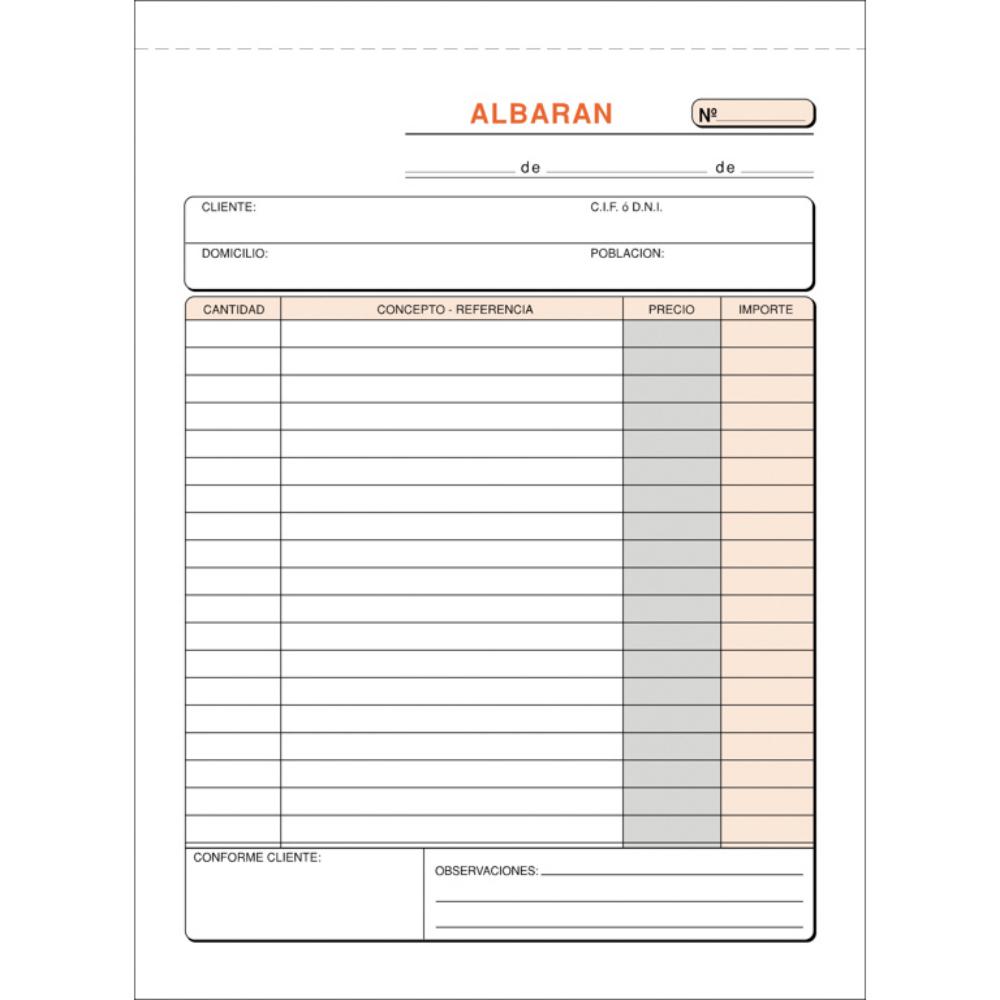 TALONARIOS ALBARAN CUARTO DUP.T-120