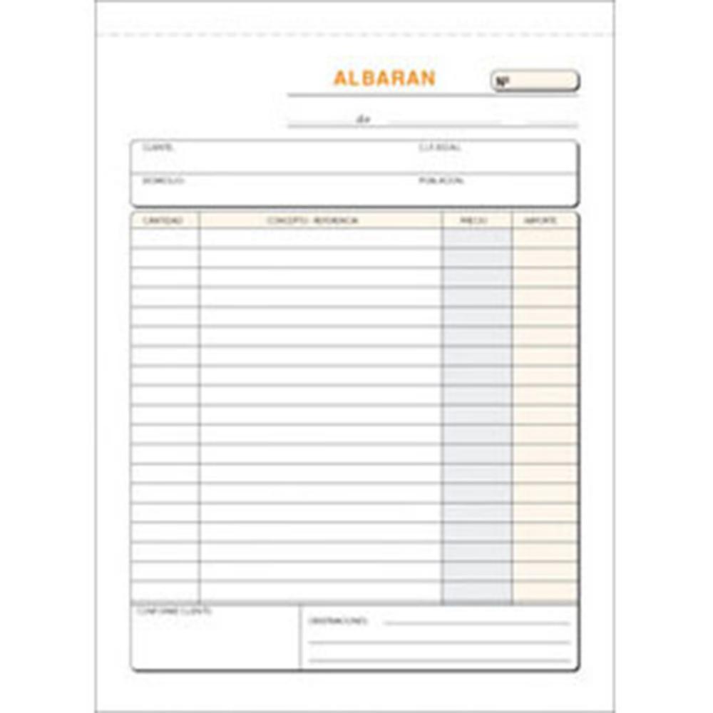 TALONARIOS ALBARANES CUARTO NATURAL TRIPLICADO T122