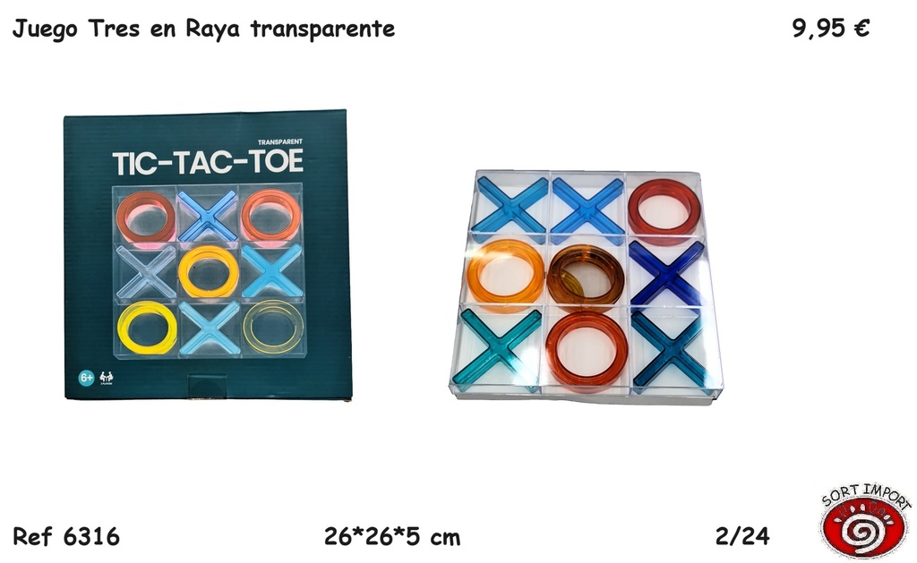 TRES EN RAYA TRANSPARENTE 6316