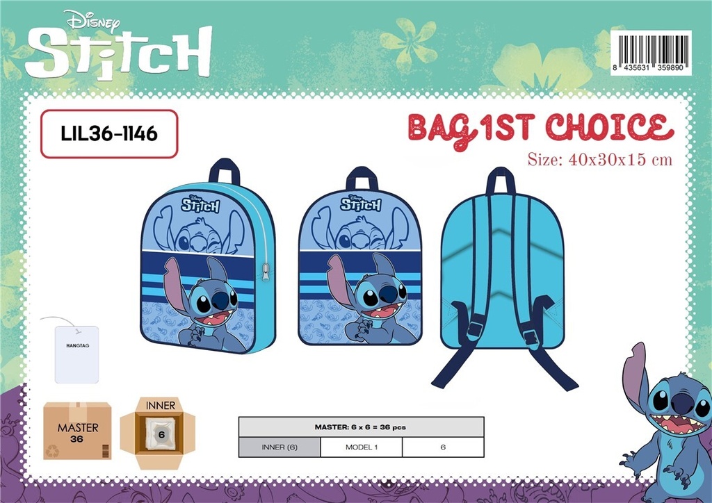MOCHILA STITCH BOY BAG 15T CHOICE