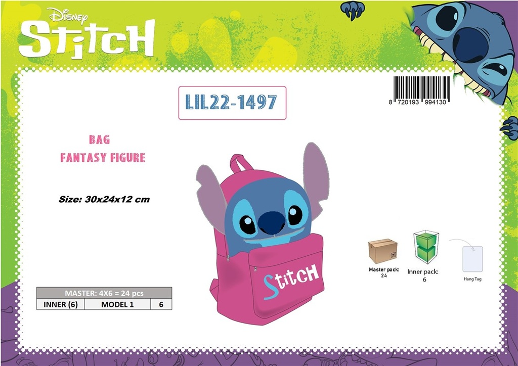 MOCHILA STITCH FANTASY FIGURE BAG 30X24X12