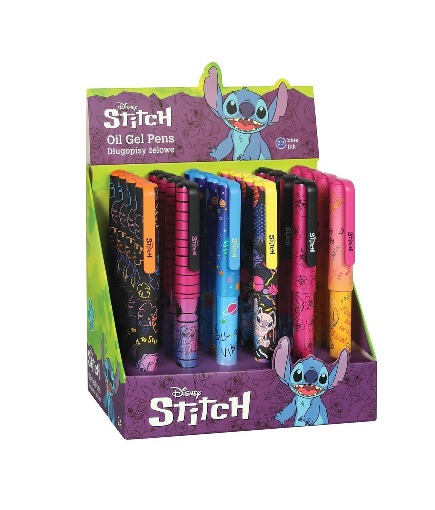 BOLIGRAFO GEL TINTA AZUL STITCH BLACK