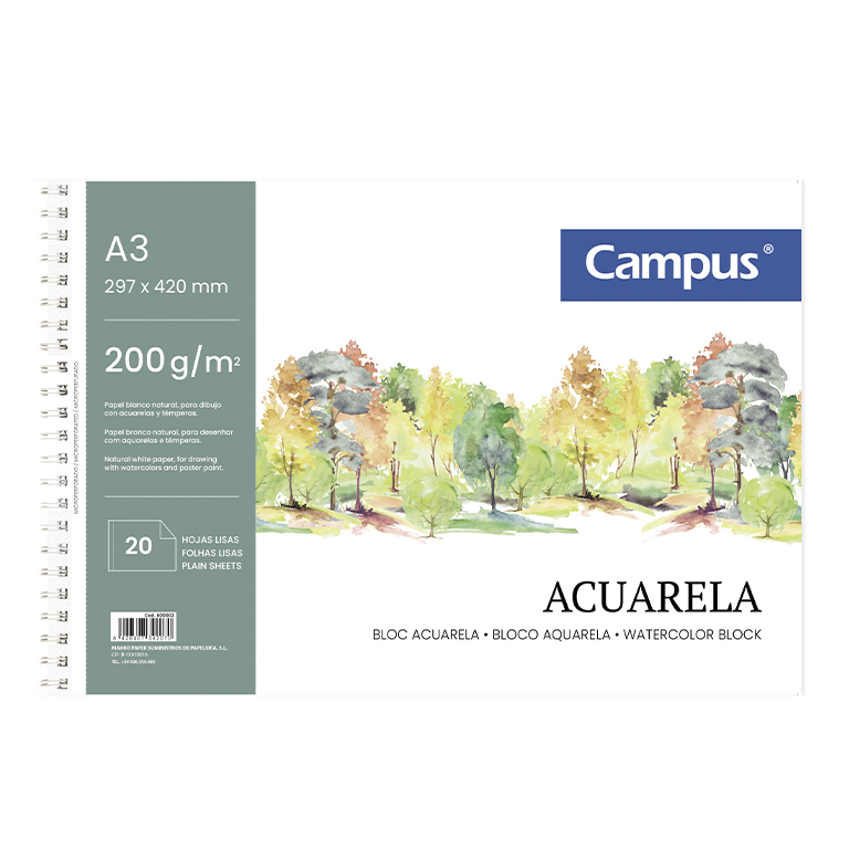 BLOC ACUAREL CAMPUS A3+ 20H 200G LISO