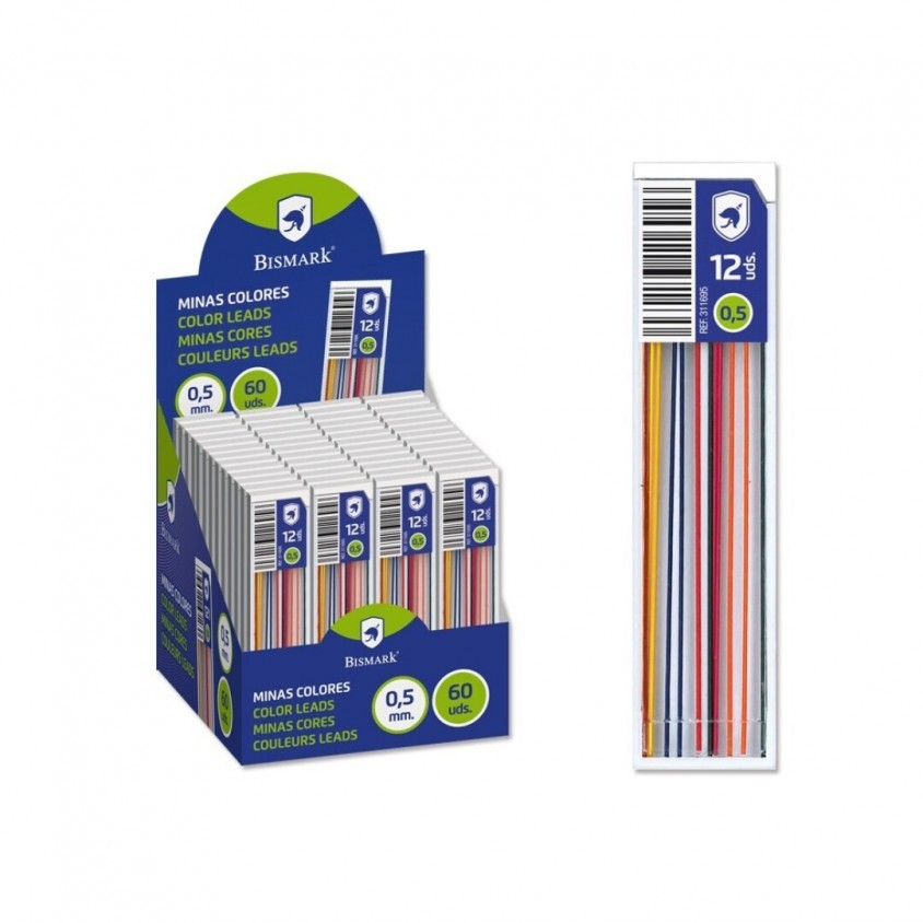 MINAS 0,5MM COLORES TUBO 12UD