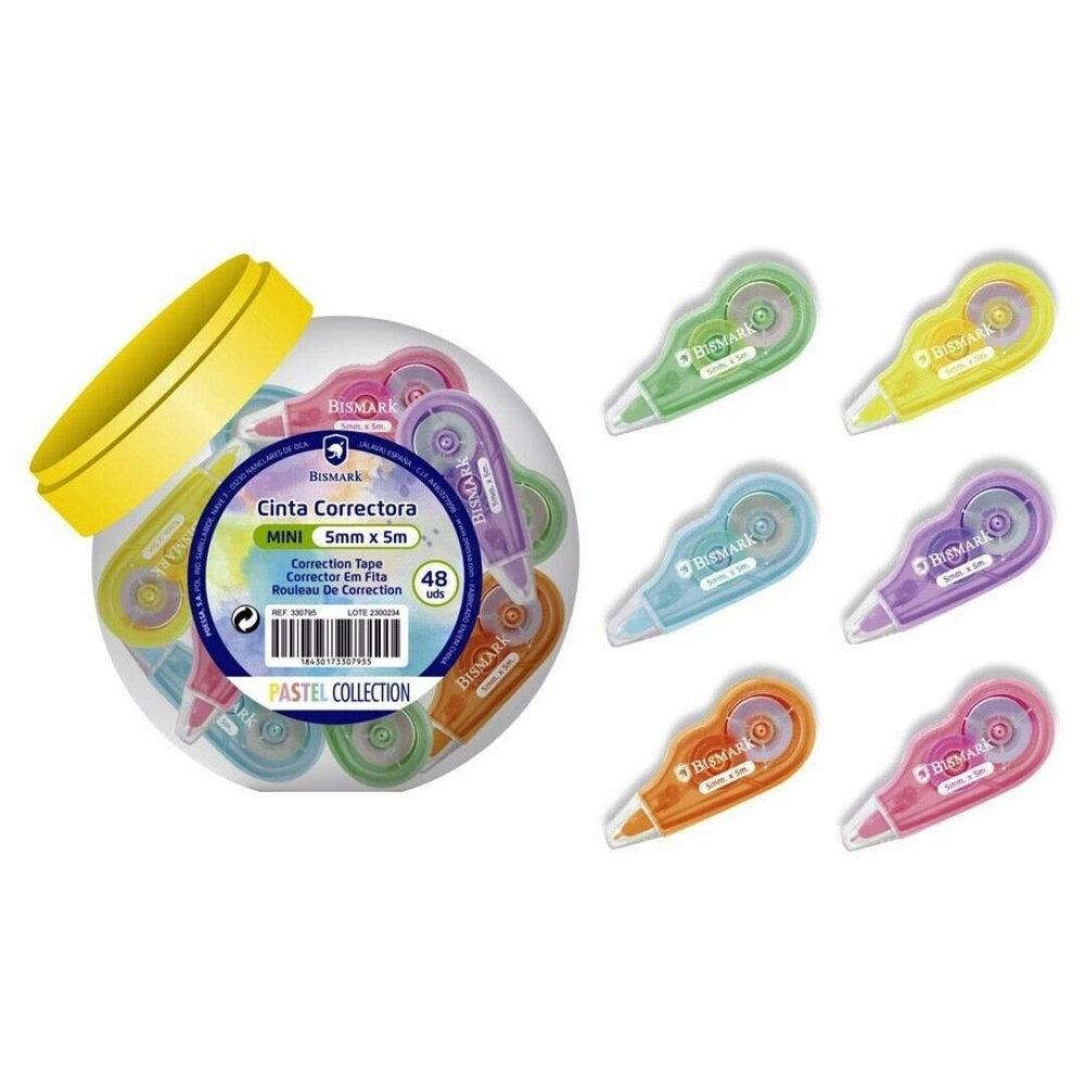 CINTA CORRECTORA MINI BISMARK PASTEL 5MMX5M 48UD