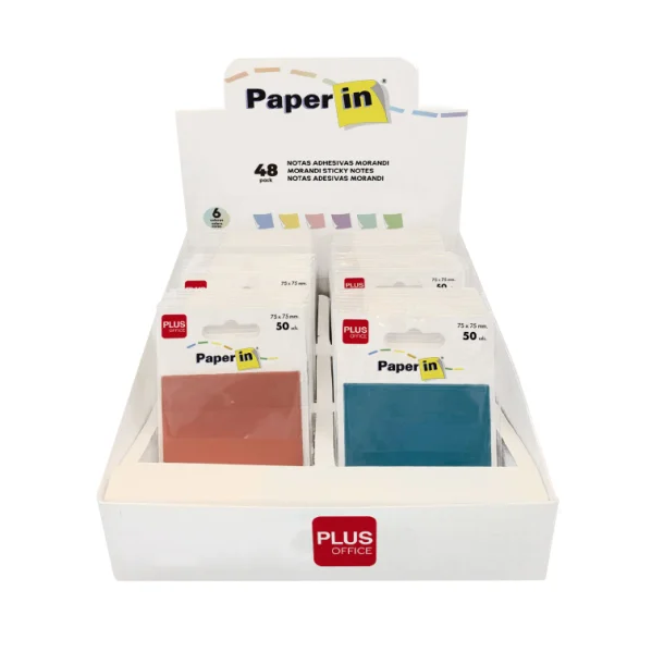 NOTAS ADHESIVAS PAPER-IN MORANDI 75X75 50H 6COL 48U