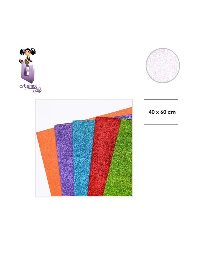GOMA EVA GLITTER 40X60 BLANCO (H020)