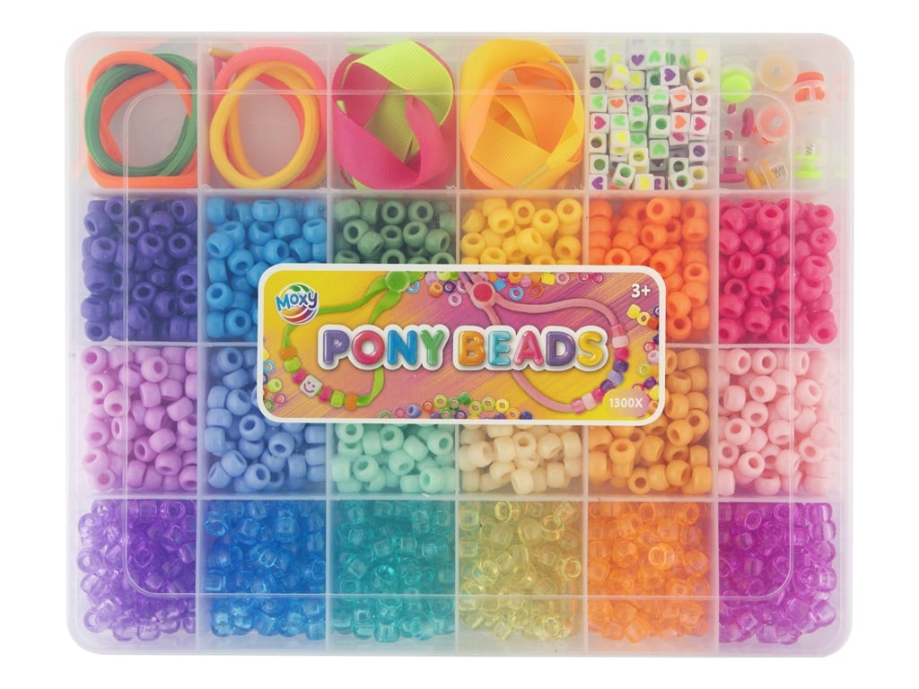 SET PULSERAS PONY BEADS CAJA 26X20,5CM