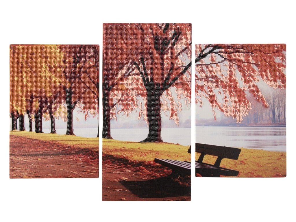 PINTAR CON DIAMANTES TRIPTICO PAISAJE