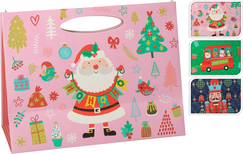 GIFTBAG LARGE XMAS 3ASS DESIGN