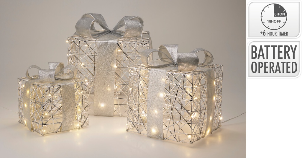 GIFTBOX SET WITH LED SILVER
