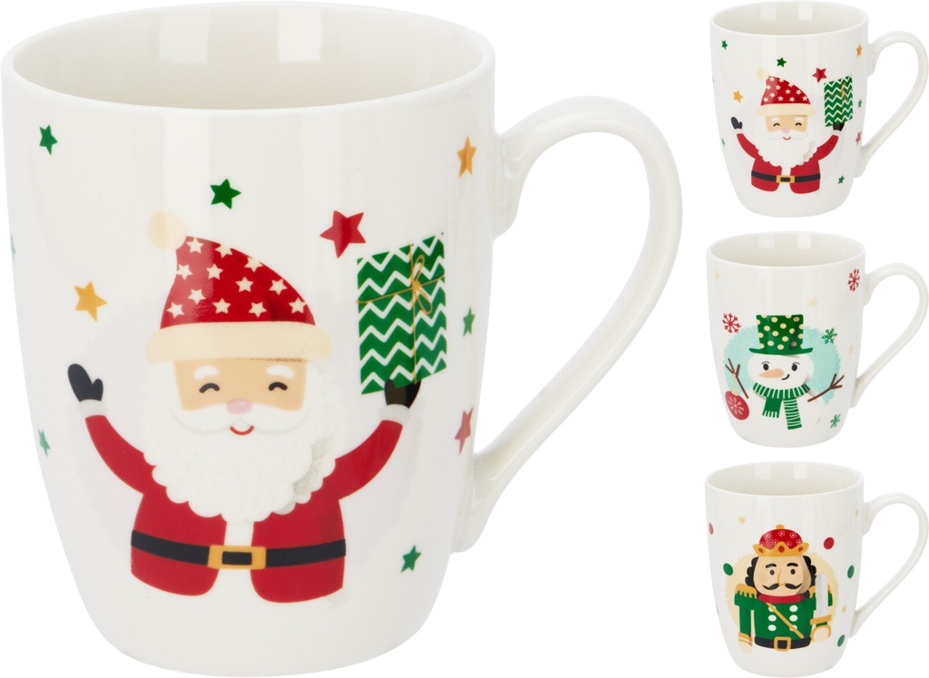 TAZA10CM 3ASS PORCEL XMAS 340M