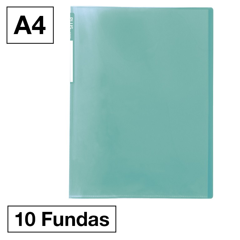 CARPETA FUNDAS PLUS A4 10F VERDE CLARO