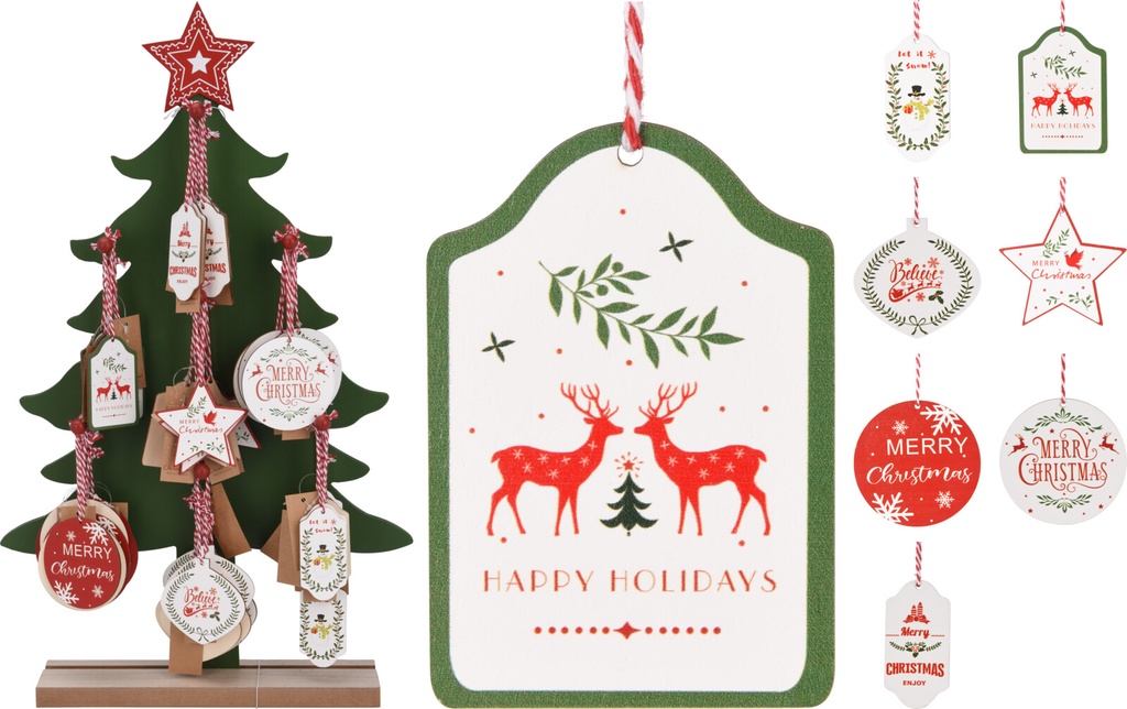 ETIQUETAS COLGANTES MADERA NAVIDAD