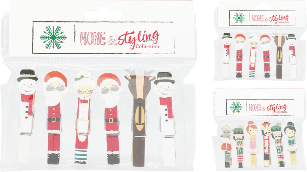 PINZAS NAVIDAD SET 6U