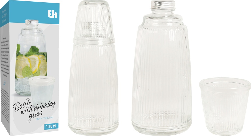BOTELLA 1L VASO CRISTAL