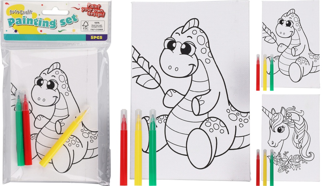 LIENZO PINTAR SET 2U C/ROTULADORES