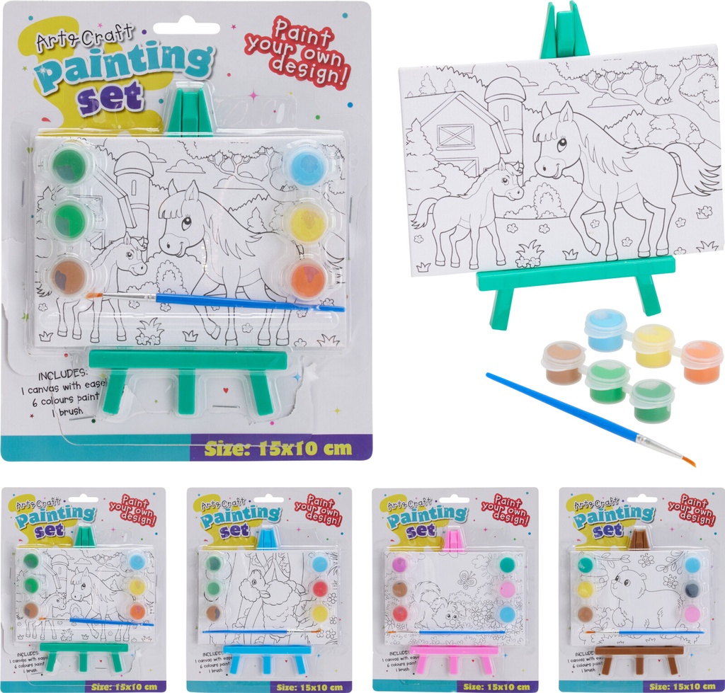 MINI CANVAS PAINT SET 4ASS