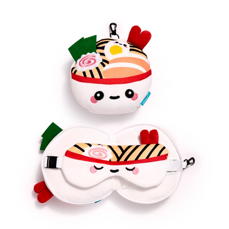 ALMOHADA DE VIAJE CON ANTIFAZ RELAXEAZZZ EL BOL DE RAMEN NORI FOODIEMALS