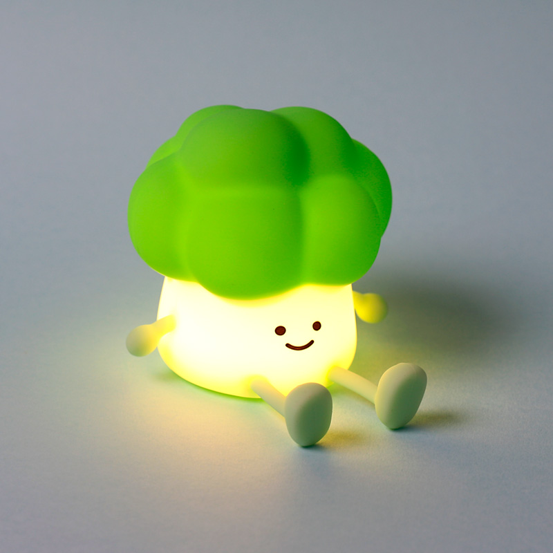 LAMPARA LED FOODIEMALS BROCOLI C/LUZ NOCTURNA Y SOPORTE PARA MOVIL