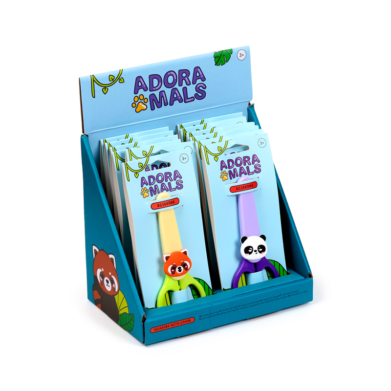 TIJERAS INFANTILES C/FUNDA Y ADORNO DE ANIMALES ADORABLES