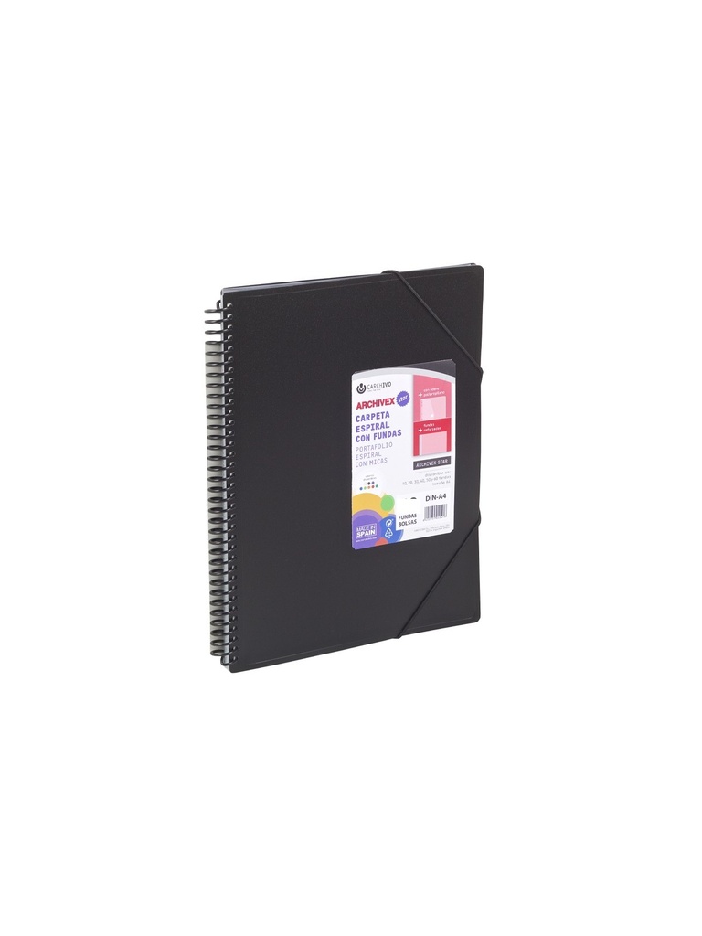 CARPETA A4 ARCHIVEX ESPIRAL 60F NEGRO