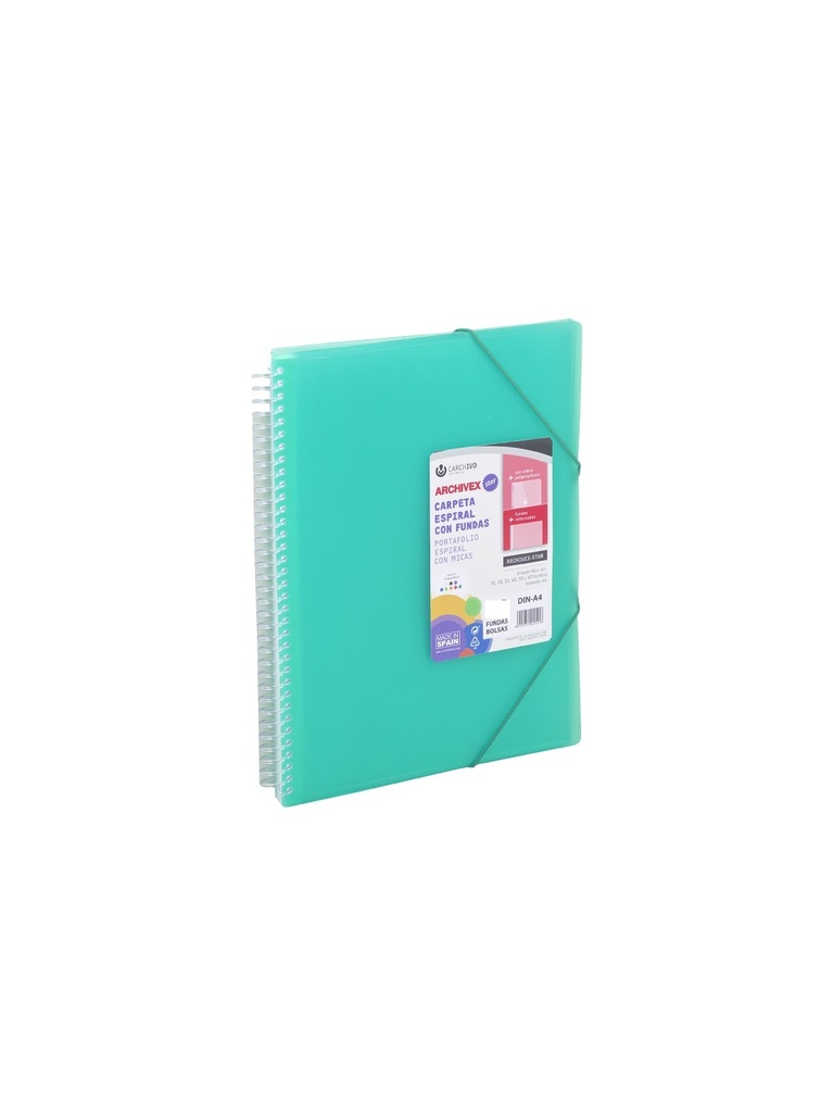 CARPETA A4 ARCHIVEX ESPIRAL 50F VERDE