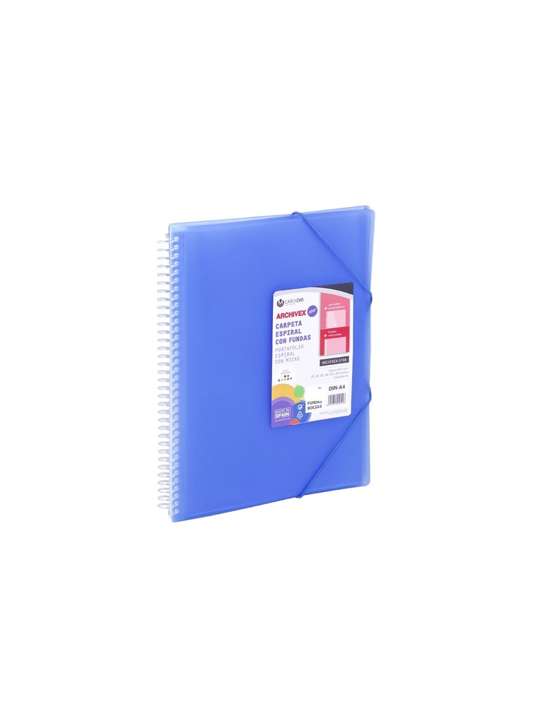 CARPETA A4 ARCHIVEX ESPIRAL 50F AZUL