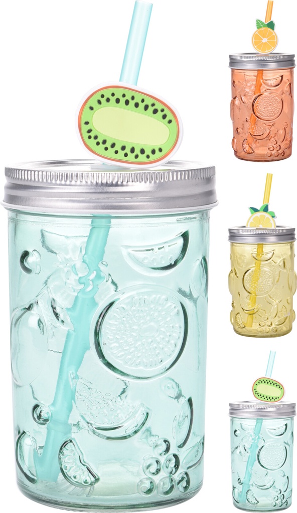 VASO CRISTAL C/PAJITA 500ML.