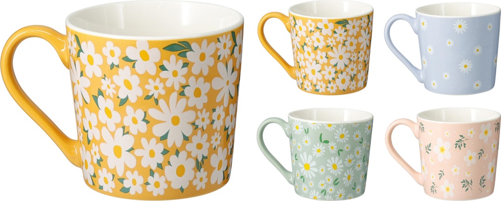 TAZA PORCELANA 370ML MARGARITAS 4COL