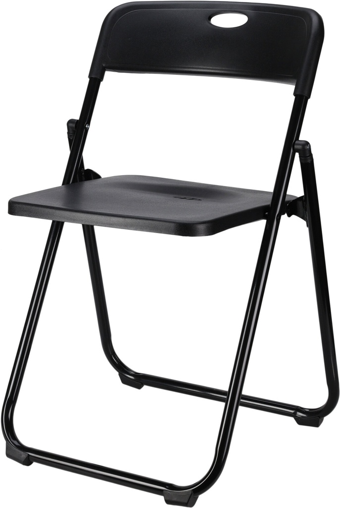 SILLA PLEGABLE PLASTICO NEGRO