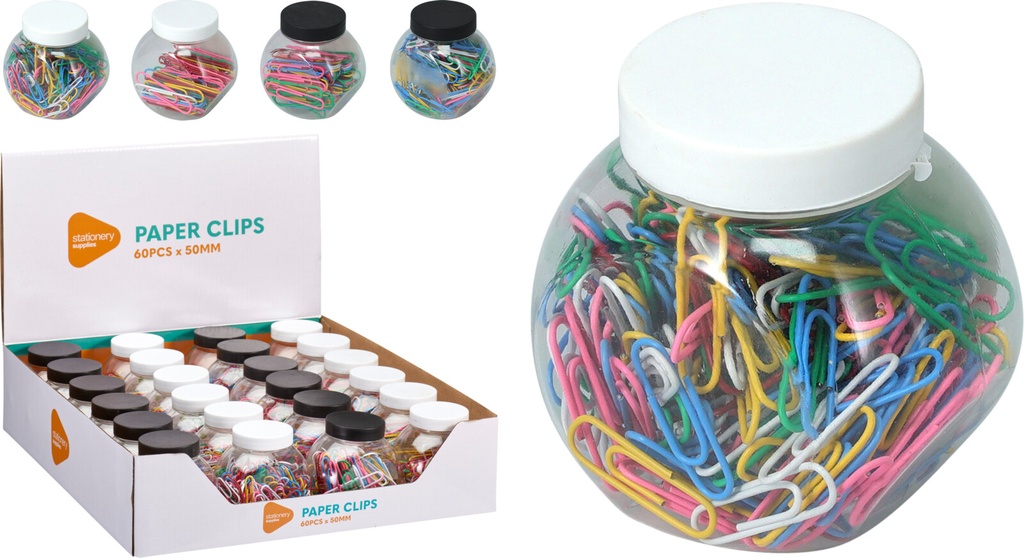 BOTE CLIPS COLORES 50MM 60U