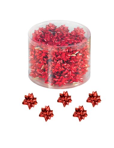 ESTRELLAS ADHESIVAS 5MM ROJO METALIZADO 100UD