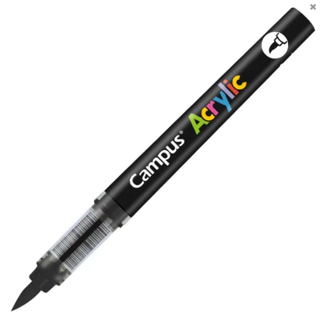 ROTULADORES ACRÍLICOS CAMPUS ACRYLIC PUNTA PINCEL CAJA 8 UD. NEGRO